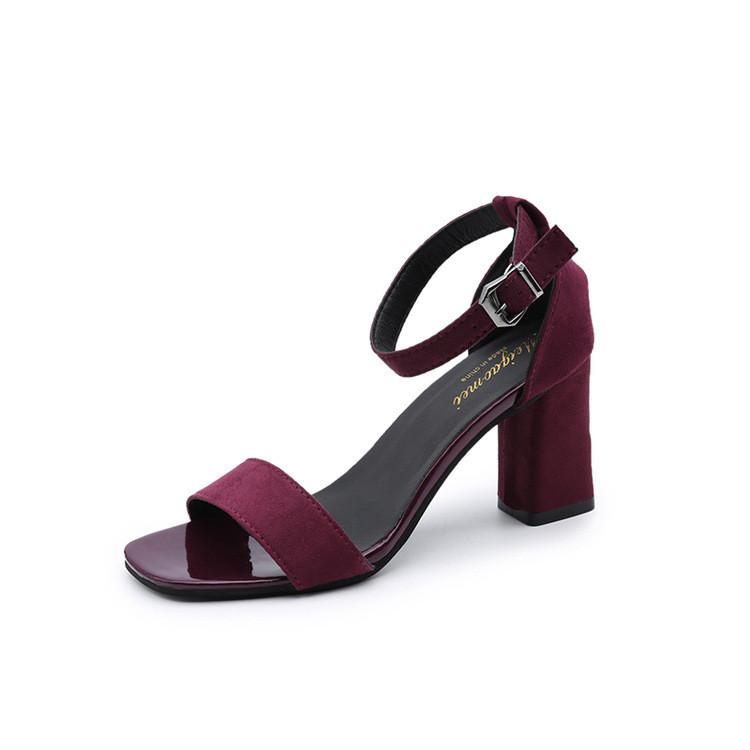 Fashion Summer Womens Roman Style Open Toe Low Heel Sandals With Buckle For Adults