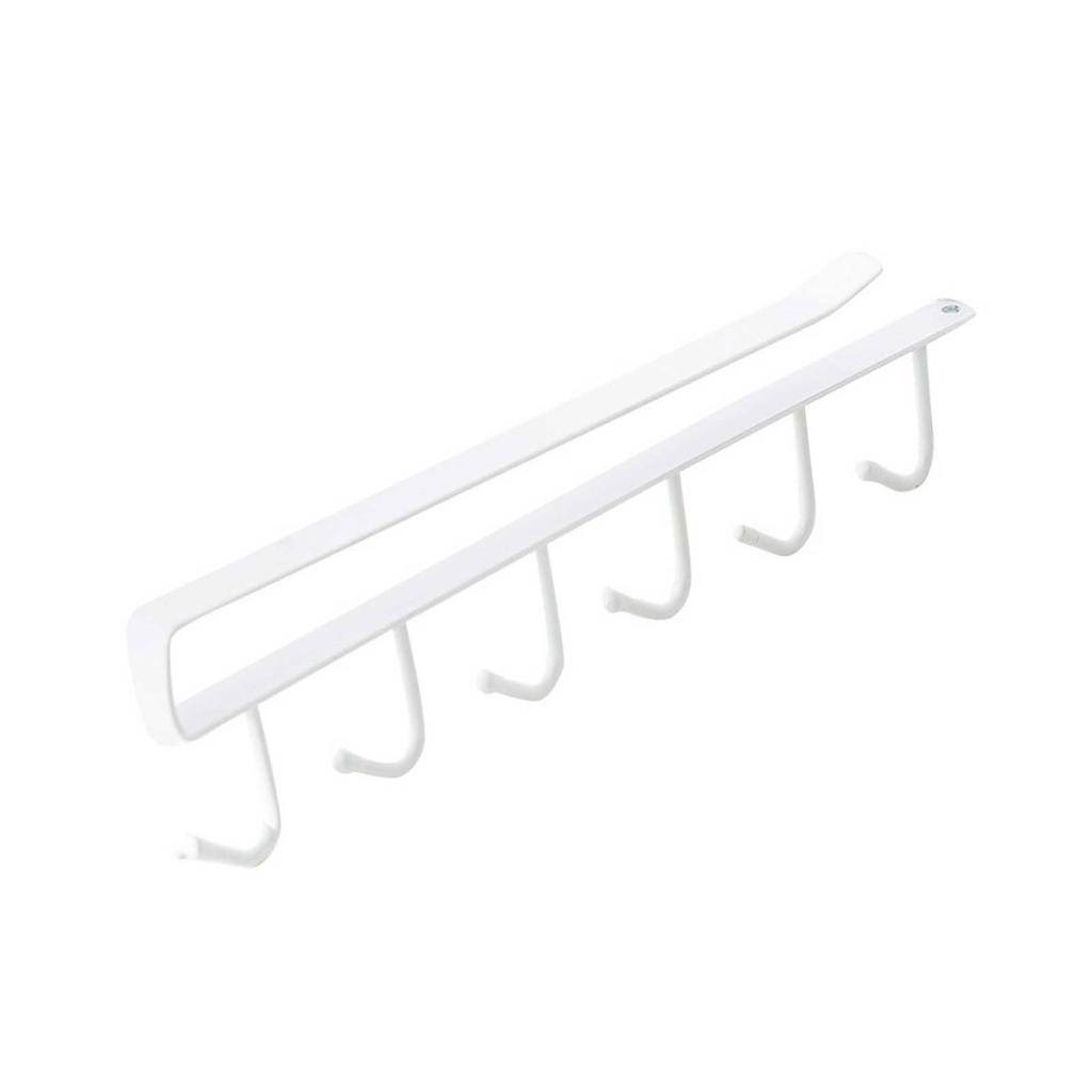 Under Cabinet Hook Multifunctional Rustproof Iron 6 Hooks Cabinet Storage Hanger for Bedroom Kitchen