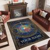 Fantasy Magic Theme Crystal Velvet Rug Personalized Custom Name Text Soft Floor Mat Home Decor