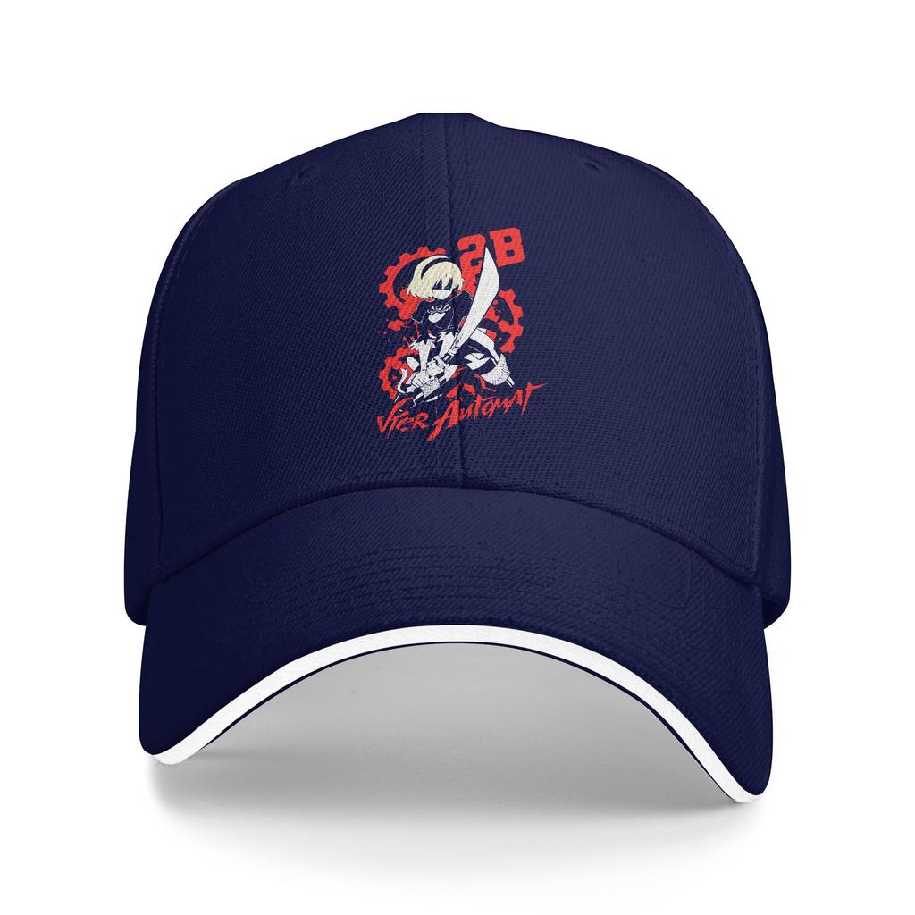 Summer Nier Automata 2B YoRHa Baseball Cap Tennis Skate Y2k Retro Print Sun Trucker Hat Men Adult Sunscreen Baseball Caps