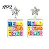 Creative School Season Jewelry 1 Pair Back to Earrings Colorful Acrylic Letter Dangle Campus Atmosphere Accessories Drop First Day of Appreciation