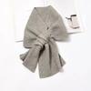 Korean Style Beige Grey Knit Wool Women's Winter Scarf: Short, Versatile Neck Protector