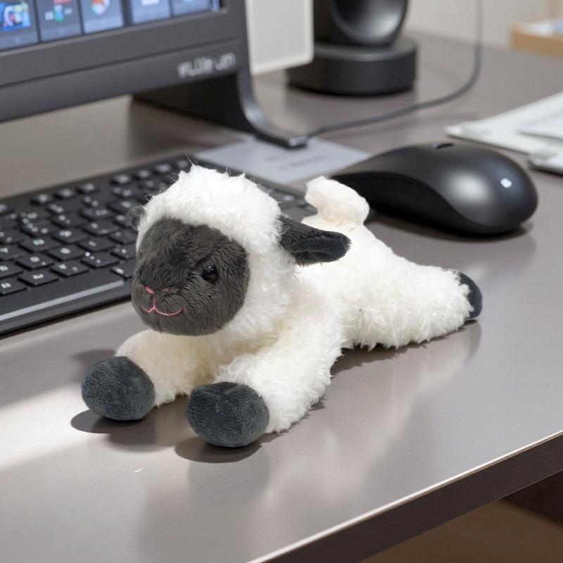 Adorable White Sheep Plush Toy - Standing & Lying Poses - Perfect for Children's Gifts & Desktop Decor