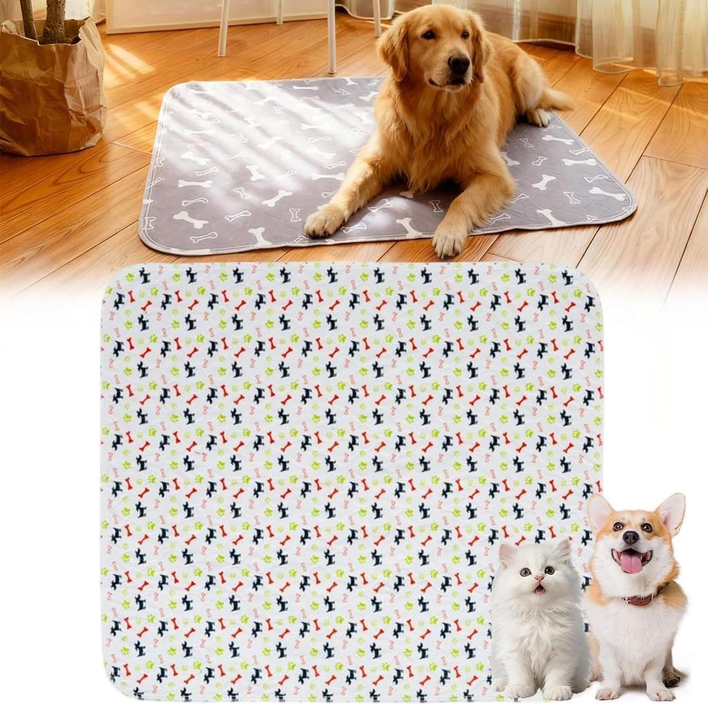 Washable Pet Pee Pad, Thick Reusable Absorbent Non-Slip Dog & Cat Training Mat, Waterproof Pet Urine Pad