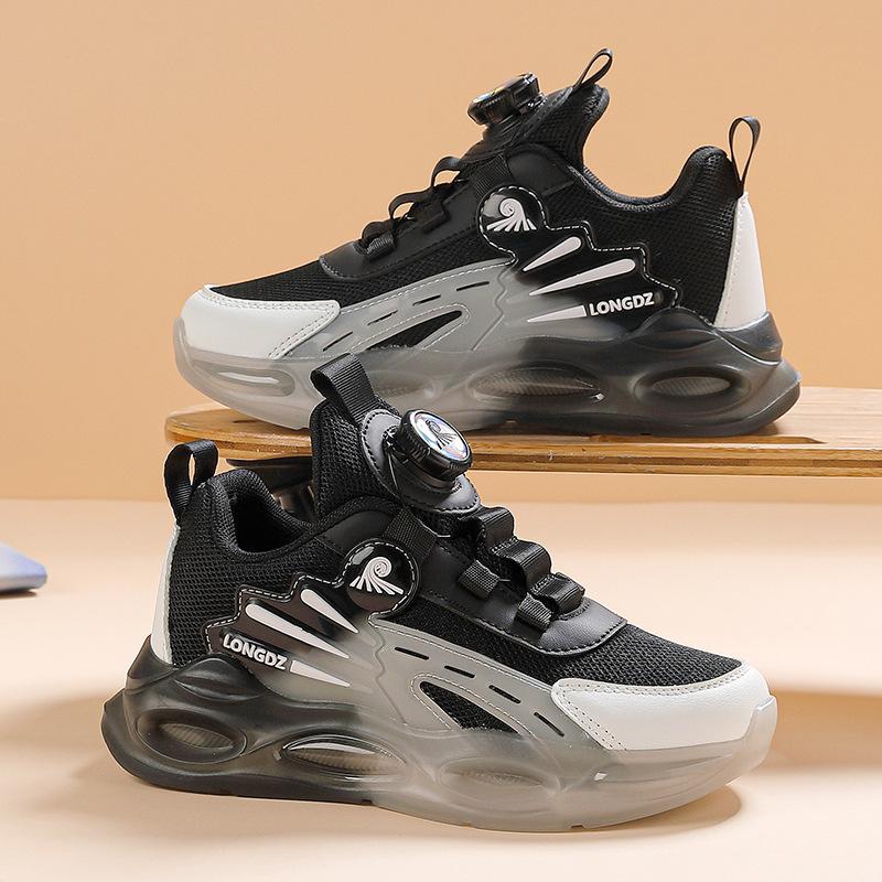2025 Spring New Boys Sports Shoes Mesh Breathable Non-slip Rotating Buckle Soft Sole Lightweight Shoes Tide