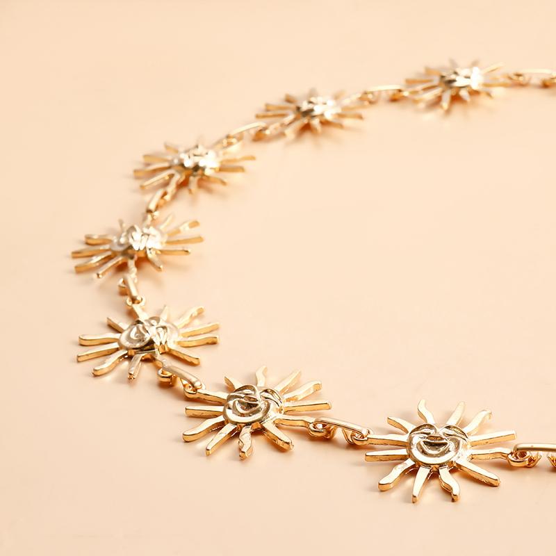 Vintage Smiling Sun Adjustable Belt Metal Belly Waist Chain For Women Girls Hip Hop Dress Skirt Waistband Body Chain Gifts
