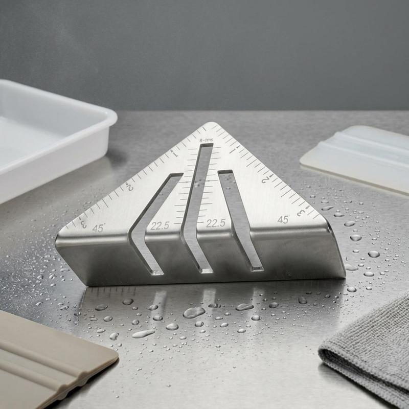 Escuadra de inglete triangular Marcas grabadas Escuadra de inglete Regla triangular Herramienta manual de alta resistencia Escala fácil de leer para metalúrgicos
