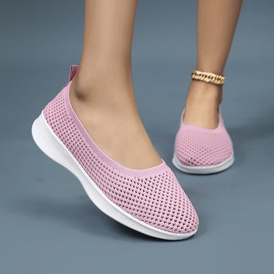 New Spring and Summer Cloth Shoes Women's Hollow Flat-bottomed Mesh Single Shoes Soft-soled Casual Non-slip Casual Shoes