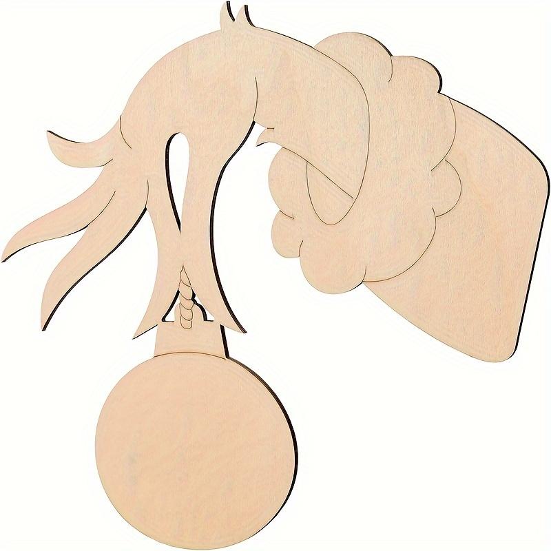 

4 шт. Необработанная деревянная вырезка, Сделай сам Рождественская вывеска на входную дверь, Заготовка деревянного венка для изготовления поделок для рождественского украшения стен и дверей 4pcs