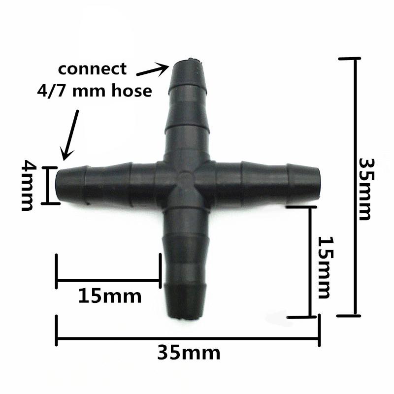 20* Cross Fitting Connector Black Unique Barb Design Reduces Insertion Force Practical Portable And Easy To Install