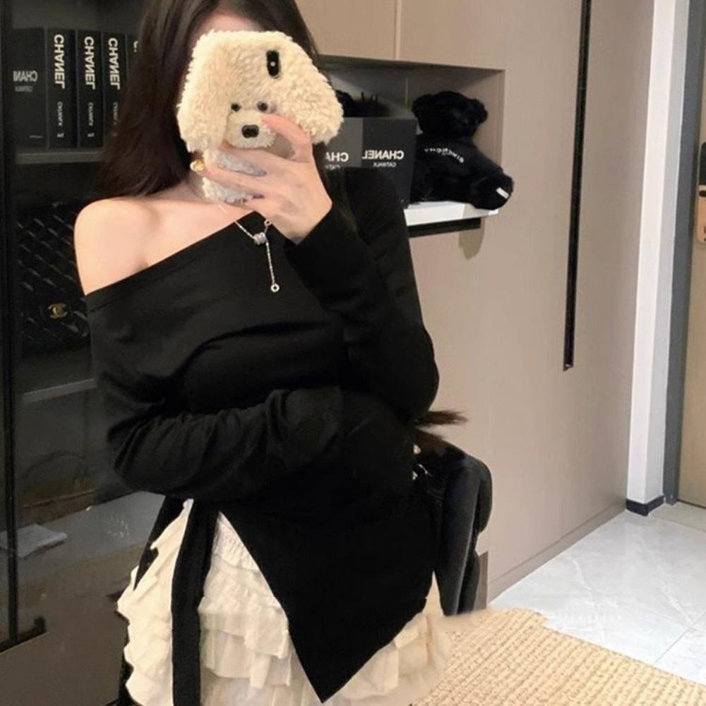 Taillenbetontes Ein-Schulter-Top für Damen im Frühling und Herbst Neues Nischen-Innen-Unterhemd-Top