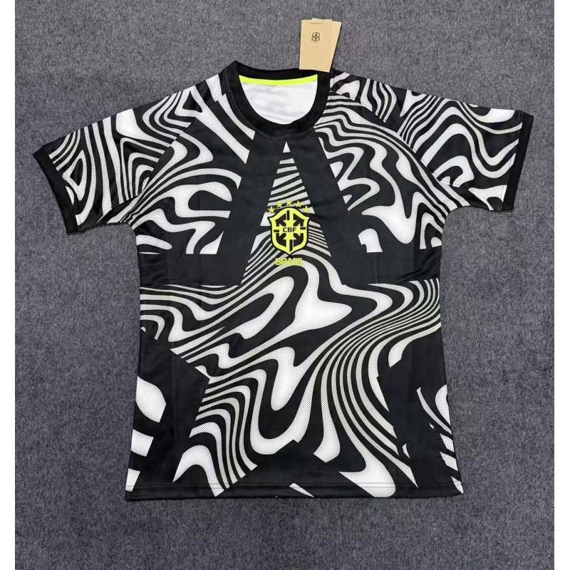 Brazil Training Football Jersey Fans Edition Short Sleeve Soccer Shirts Unisex Women