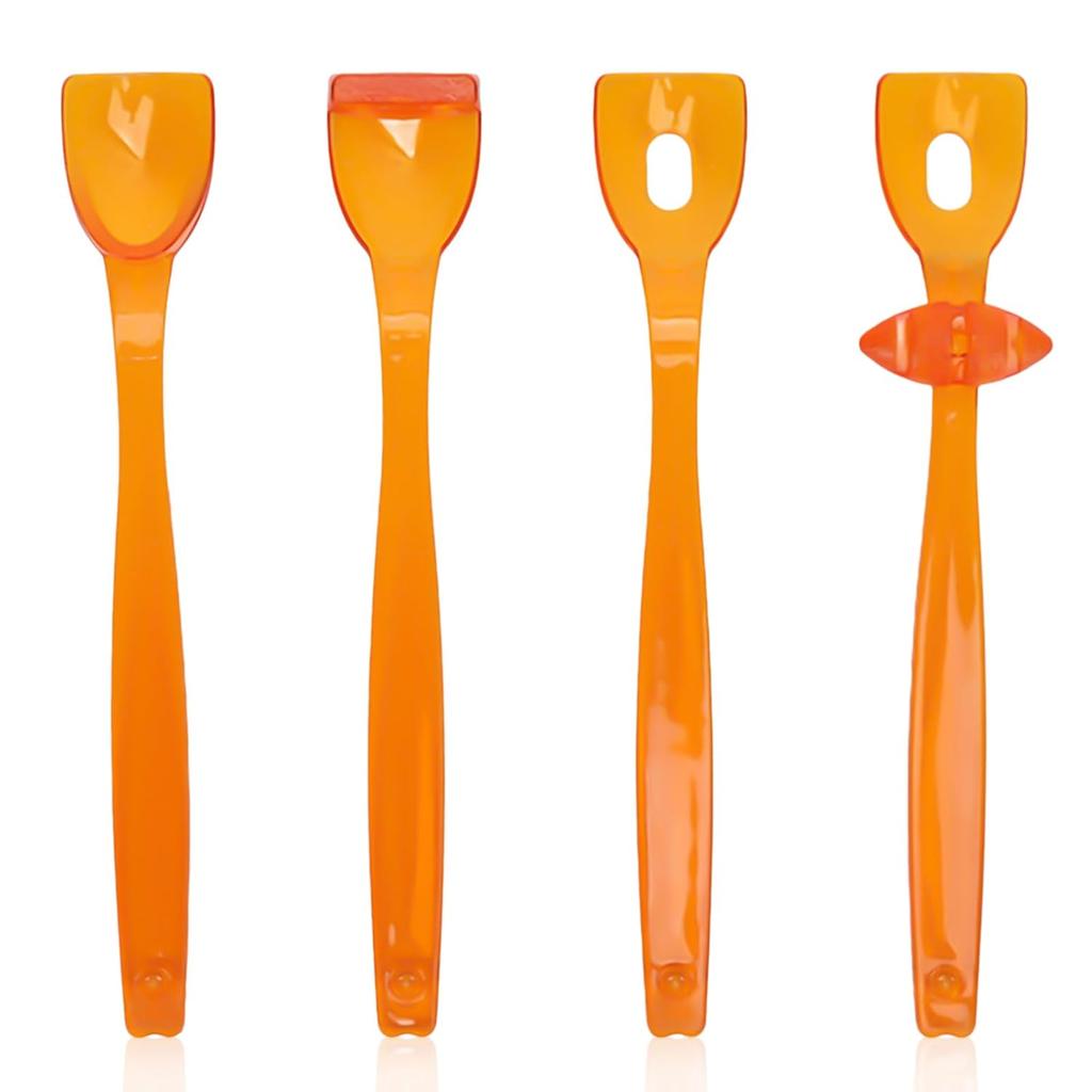 4 Tongue Trainer,Plastic Tongue Tip Exerciser Portable Oral Lip Exerciser Plastic Sensory Recovery Tool Suitable for Dysarthria(Orange)