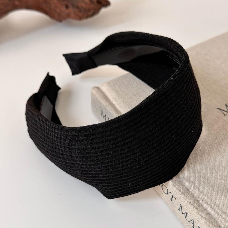 Retro Knitted Widening Headband Woman Elegant Hair Hoop Solid Color Wide Hair Band Female Fashion Autumn Winter Hair Accessories