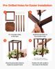 10 Set/30 Pcs Wooden Wedding Lantern Centerpiece, Includes 10 Wooden Lantern Candle Holder 10 Flameless LED Candle 10 Champagne Flower Wreath for