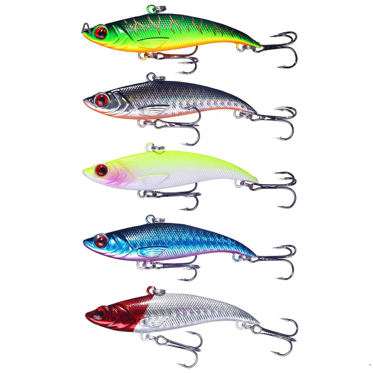 

5PCSNewVIBFake bait7.5cm-11.6g-6#Bionic sea bass lure, long-range casting, sinking plasticvibBait 7.5cm-11.6g