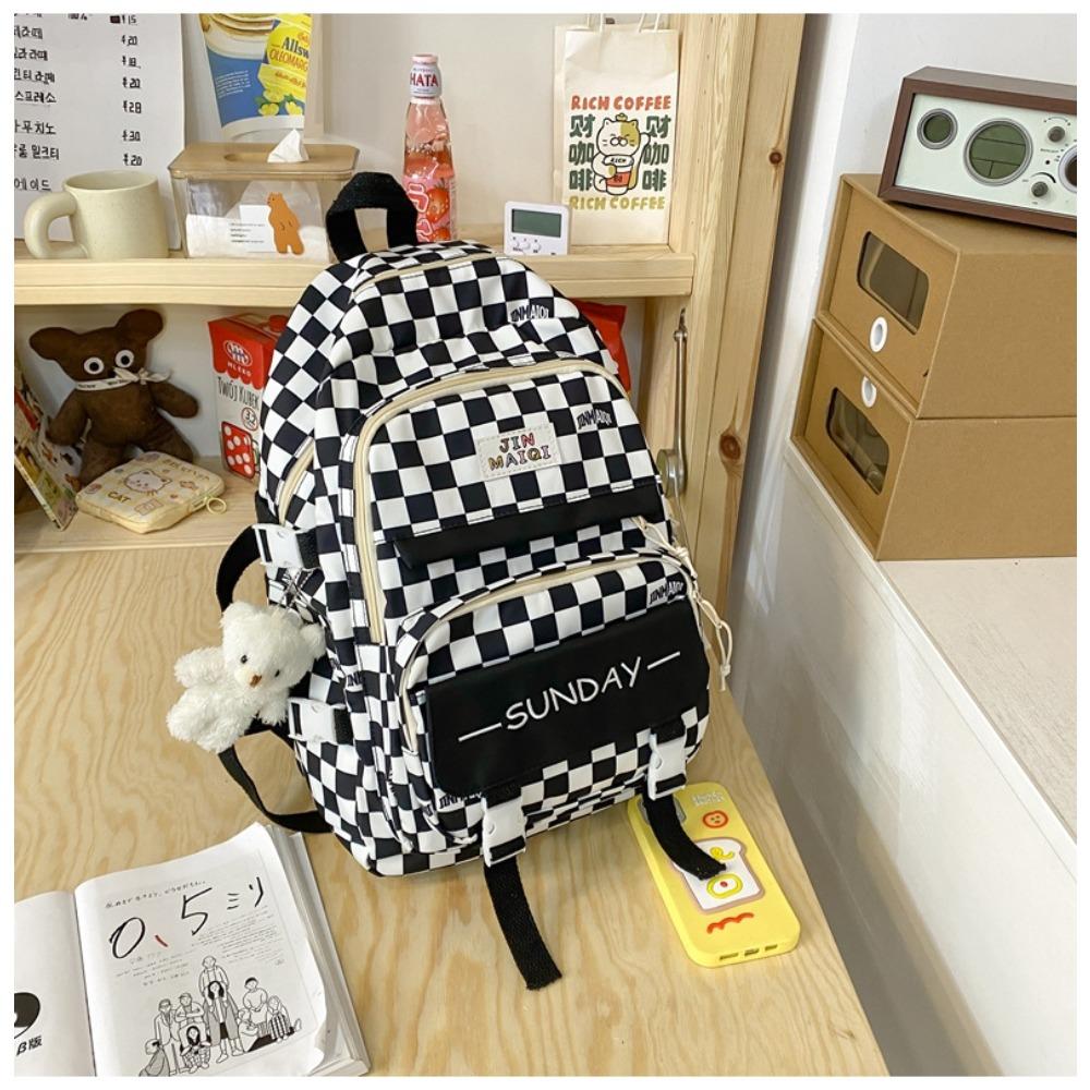 

Девочки рюкзак корейская версия клетка цветовое сочетание легкий повседневный рюкзак кампус большая вместимость школьная сумка для ученика средней школы