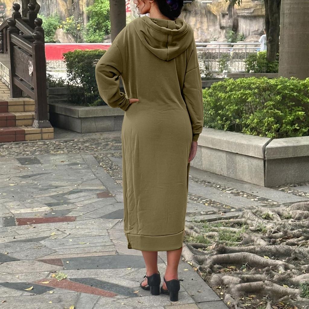 Women's Fashion Casual Plus Size Long Sleeve Solid Hoodie