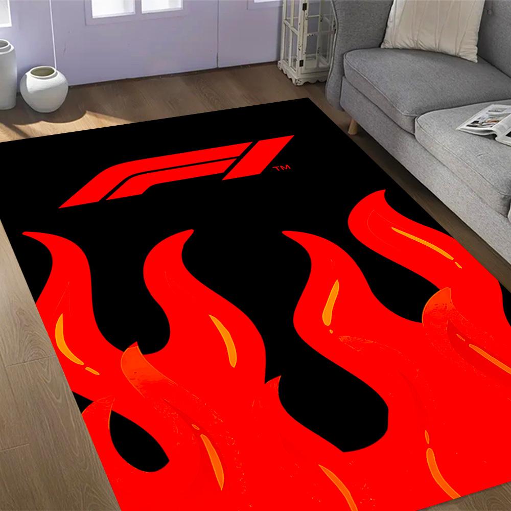 Tappeti Antiscivolo a Tema Icone di Velocità Formula 1 - Decorazioni per la Casa in Poliestere, Adatti per Camere da Letto, Soggiorni, Ingressi, Studi e Decorazioni
