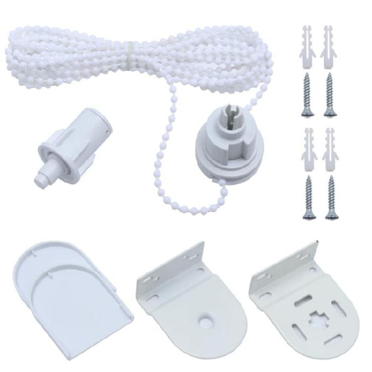 32mm Roller Blind Fittings Set Plastic Brackets Beaded Chain Rolling Curtain Shade Replacement Repair Kits with Screws