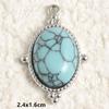 DIY Vintage Sun Oval Charm Stainless Steel Pendants For Jewelry Making Supplies Turquoise Charm Necklace Earrings Decor Findings