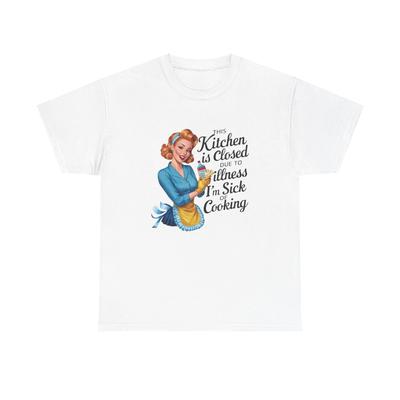 Ich habe das Kochen satt Lustige Pinup Grafik T-Shirt NEU Unisex Schweres Baumwoll-T-Shirt