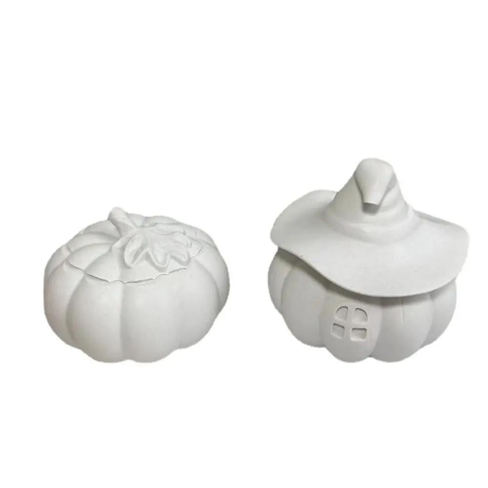 Halloween Pumpkin Storage Box DIY Crystal Epoxy Resin Crafts Making Witch Storage Jar Halloween Witch Hat Candle Mirror Mould