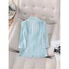 Chaqueta Rosa de Manga Tres Cuartos con Cuello de Solapa para Mujer - Estilo Profesional y Casual para Primavera, Verano y Otoño