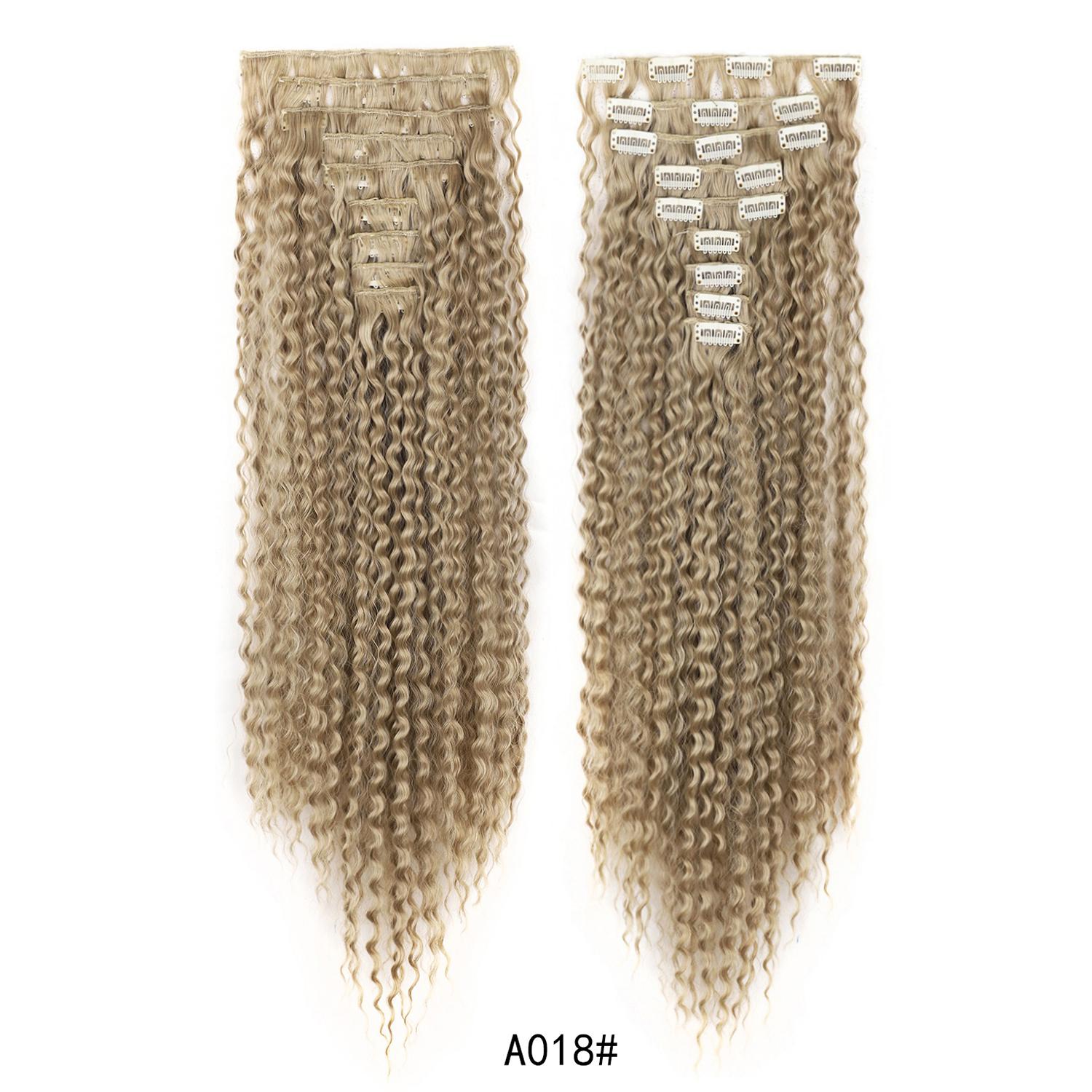 

Накладные волосы, глубокие волнистые вьющиеся волосы, заколки для волос, 9 шт., 18 зажимов, черные шиньоны для женщин