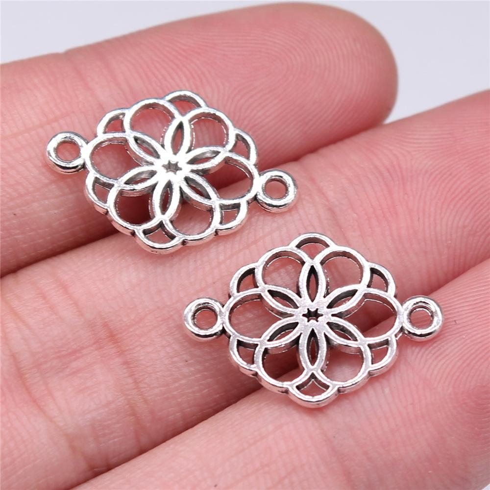 10pcs The Flower Of Life The Seed Of Life Charms Tibetan Silver Color Pendants Antique Jewelry Making DIY Handmade Craft