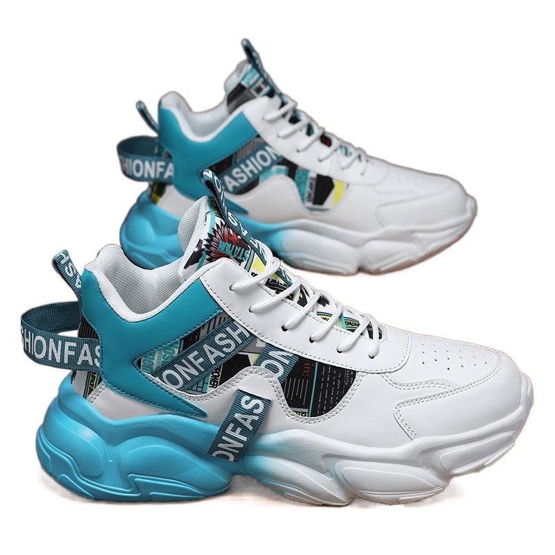 Frühlings-Herrenschuhe neue atmungsaktive High-Top-Schuhe Herren-Trend vielseitige innen erhöhende Sportschuhe lässige Dad-Trendschuhe