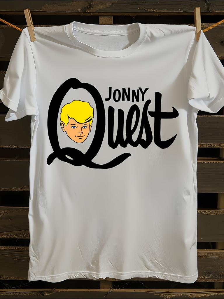 Johnny Quest Hanna-Barbera Cartoon Graphic T-Shirt Mens Tshirt Womens Tshirts with Letters Print Short Sleeves T-Shirt Casual Street Tee Shirt Top