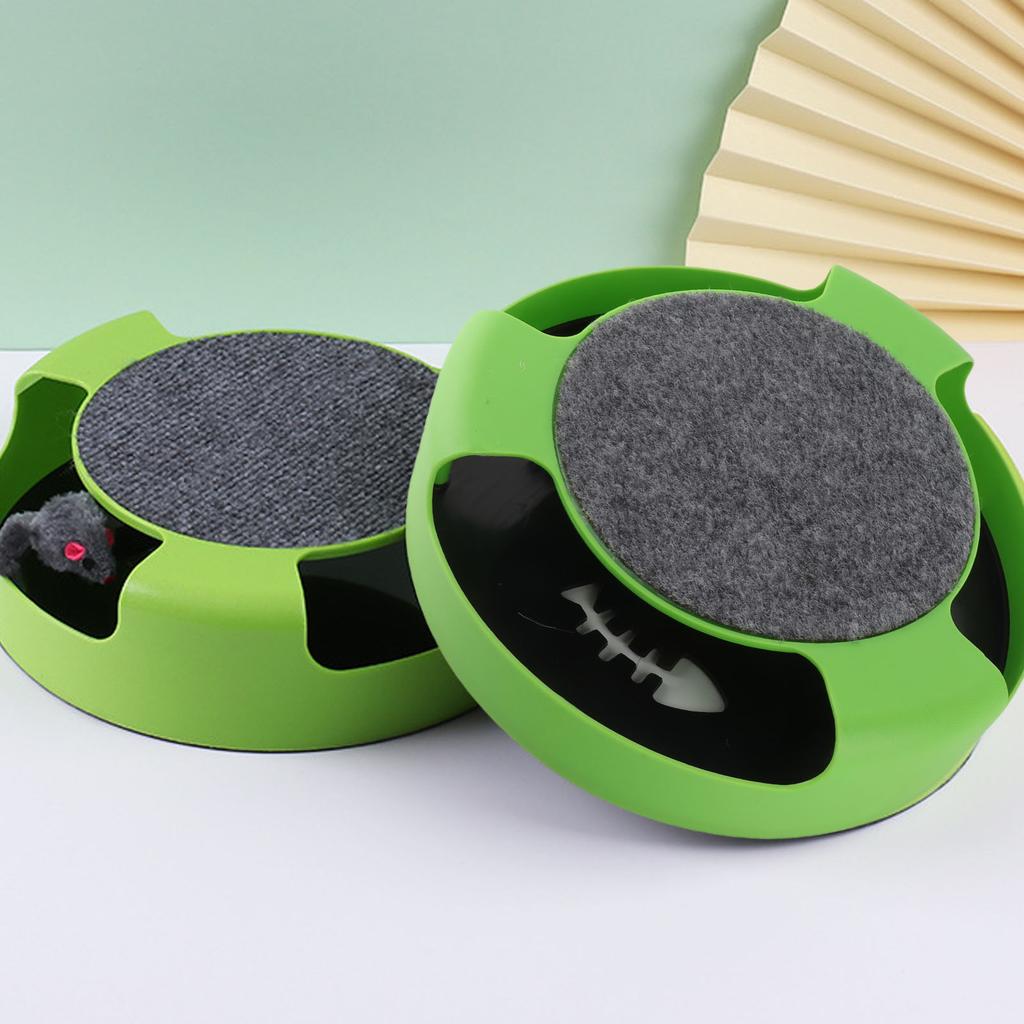 Catch Mouse Motion Cat Toy Interactive Fun Puzzle Rotating Cat Mouse Chase Toys with Scratching Pad for Cats Kittens