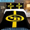 BSC Football Giallo e Nero Unity Set Biancheria da Letto 3 Pezzi, Ideale per 1 Copripiumino e 2 Federe Perfetto come Regalo per Fan, Ideale per Camera da Letto, Dormitorio