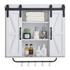 Bathroom Wall Cabinet, 2 Doors and Adjustable Shelf, Over the Toilet Storage Medicine Cabinet Wall Mounted, Hanging Organizer with Open