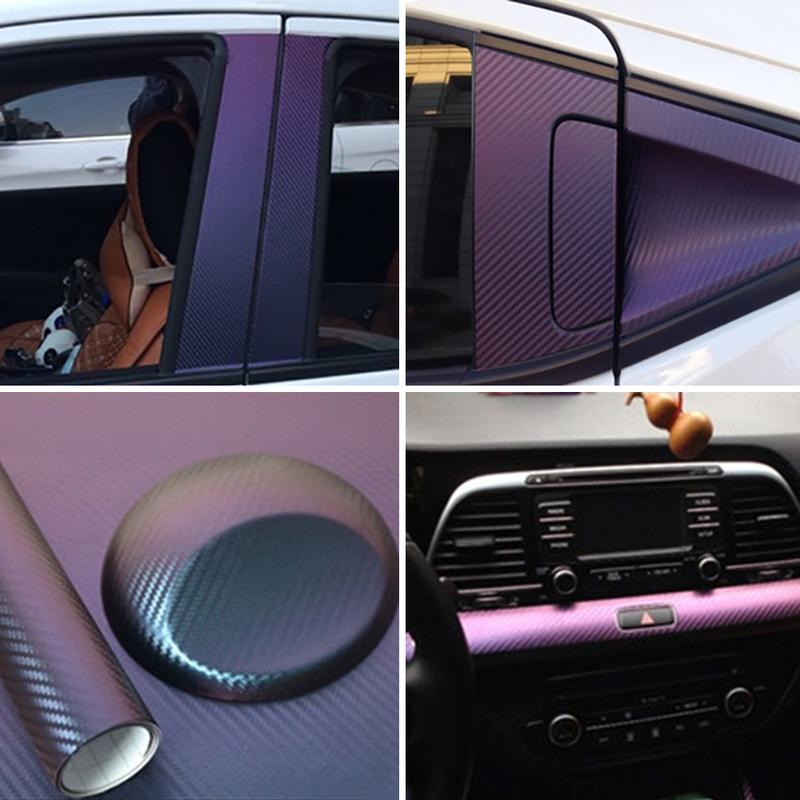 30*100cm Chameleon 3D Carbon Fiber Vinyl Film Stickers and Decals Auto Body Decoration Accessories for Car Interior