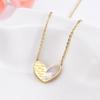 Korean Style Pearl Pendant Necklace with Camellia Shell Inlay - Simple Titanium Steel, Light Luxury Design