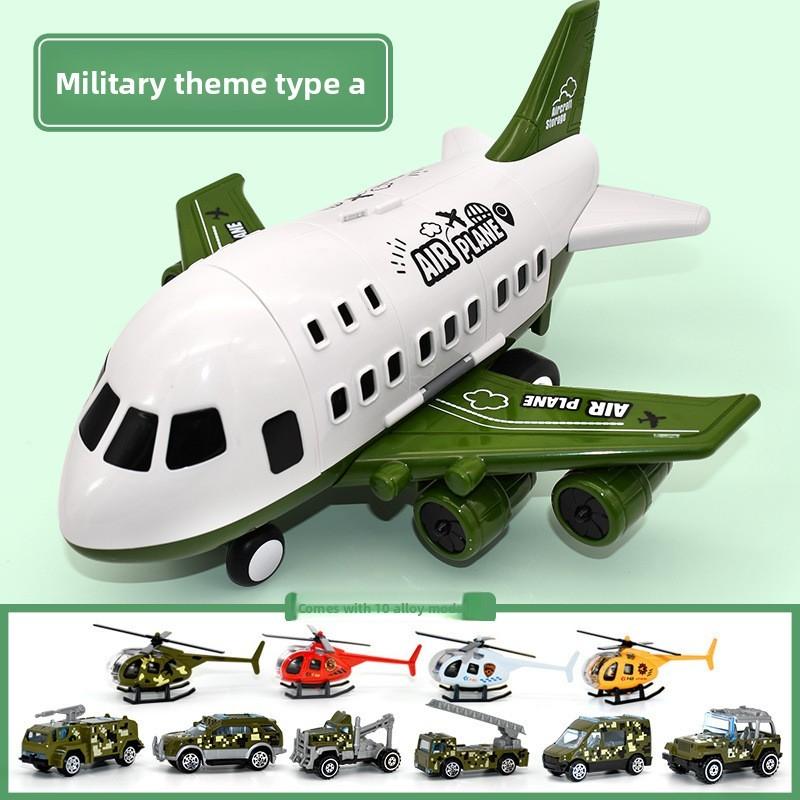 Model Airplane Toy Set With Inertia Mechanism And Storage For Boys And Kids