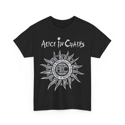Camiseta 100% Algodón con Logo del Sol de Alice In Chains Unisex Camiseta Gráfica de Banda de Rock para Hombres Mujeres Estilo Vintage Manga Corta