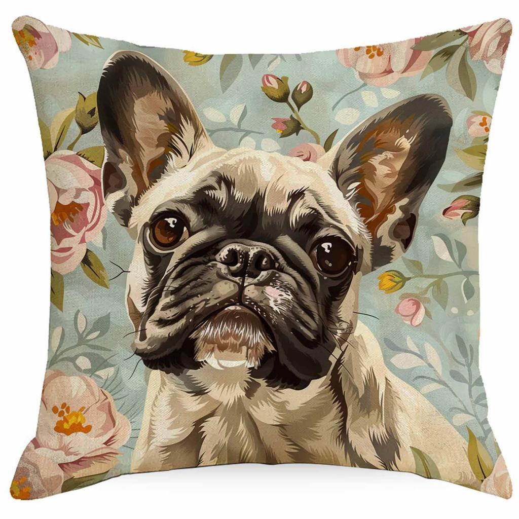 Flower Dog Pillow Case Home Sofa Cushion Pillow Case