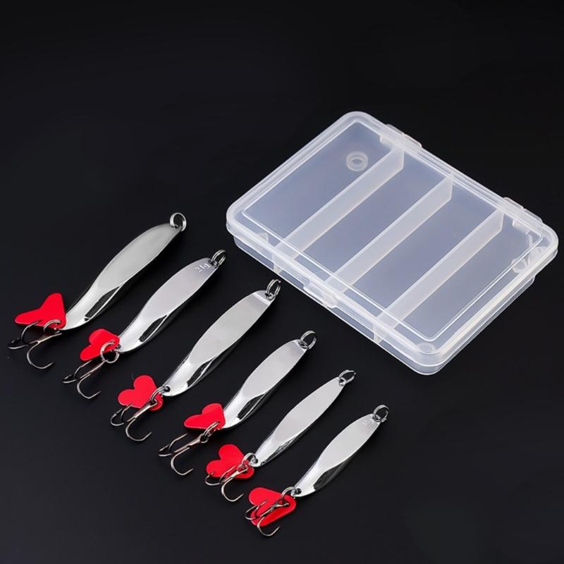 6pcs Fishing Tackle Fishing Baits Spoons 7-28g Metal Lures with Hook S Shaped Fishing Lure Spinner Baits