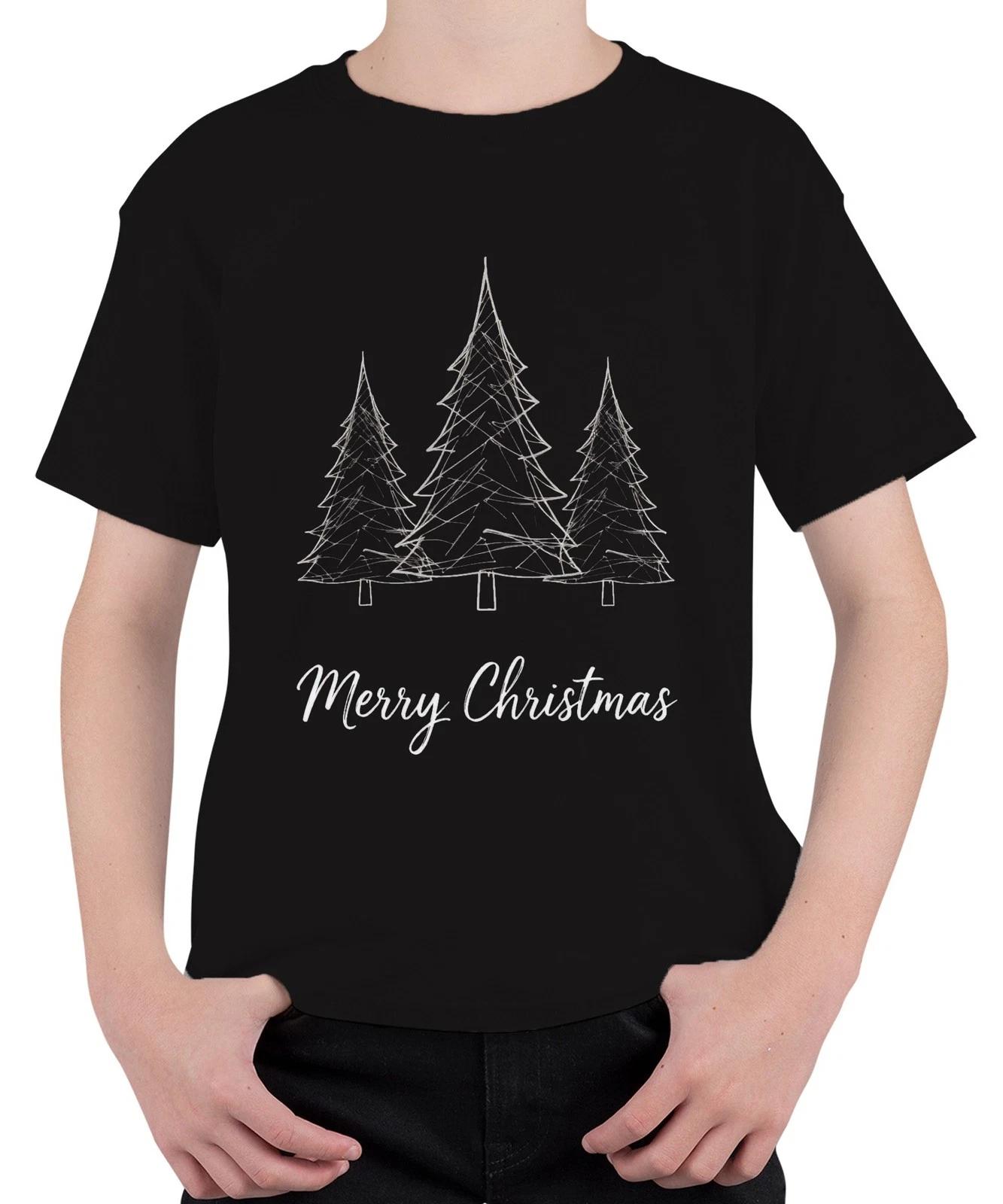 Merry Christmas Weihnachtsbaum Skizze Tannenbaum Handgezeichnet Unisex Kinder T- XXXL