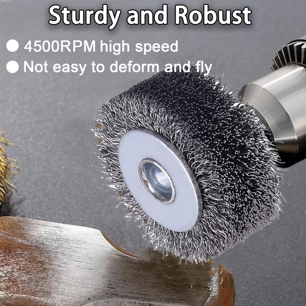2Inch 3Inch Carbon Steel Wire Wheel Brush with 1/4 Inch Shank for Drill Attachment / Power Operated Grinders / Removal Paint / Rust / Corrosion