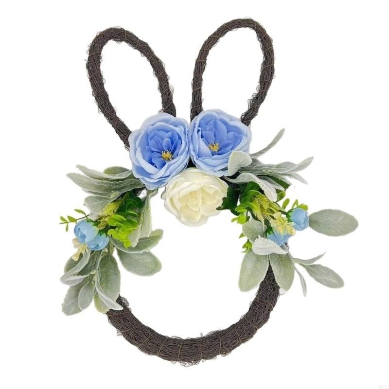 Functional Easter Wreath Decors with Rabbit and Eggs Motifs User Friendly Materials for Multiple Celebration HX6C