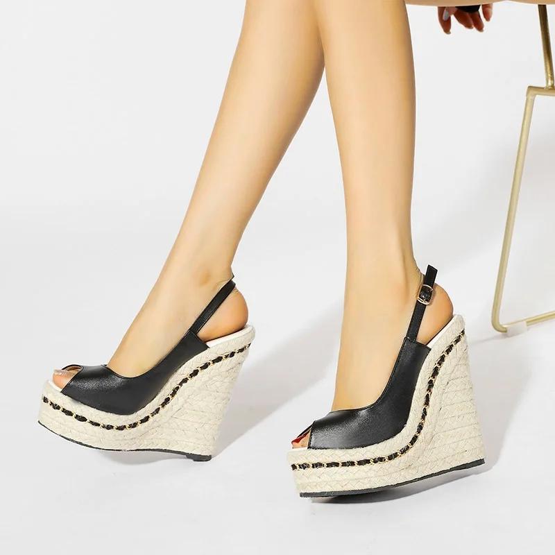Super High Women Summer Wedge Sandals Female Platform Fashion High Heel Sandals Open Toe Ladies Shoeswi88
