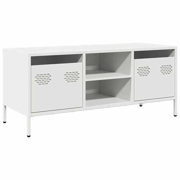 VidaXL TV Stand White 101.5x39x43.5 Cm Cold-rolled Steel, TV Stand, TV Buffet, Hi-fi Cabinet, TV Bench, Cabinet In 851303