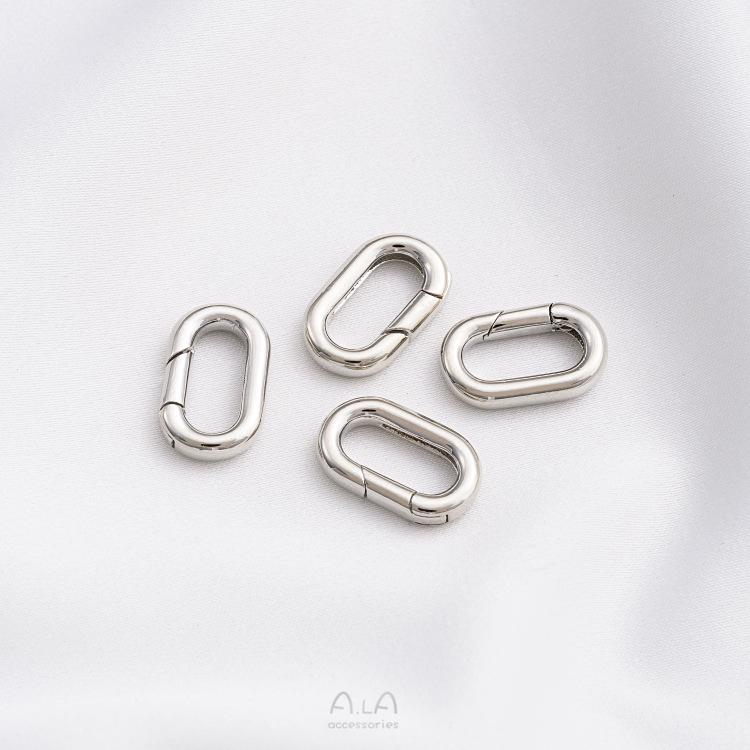 14K Gold-Filled Color-Preserving Oval Spring Clasp for DIY Pearl Chains