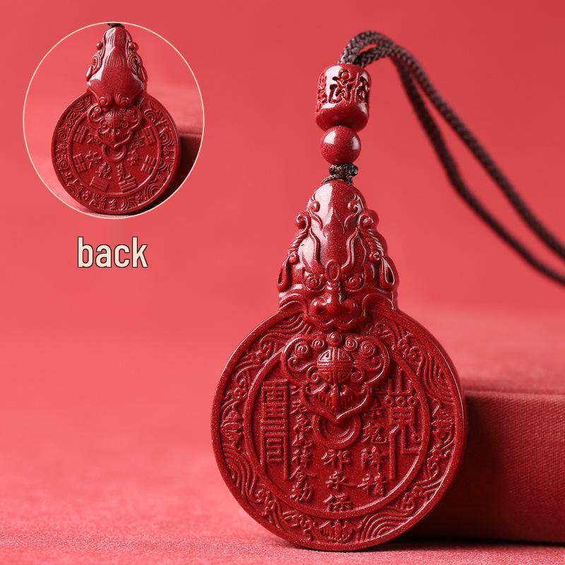 Nine Palaces Cinnabar Bagua Pendant - Purple Gold Sand Men's & Women's Necklace