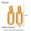 Ins Stainless Steel Oval Geometric Design Sense Niche Earrings Women's Plated 18k Gold Fashion Gold Earrings
