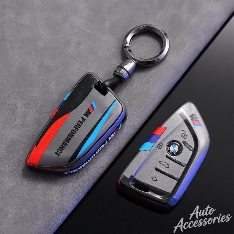 BOHQ2 Car Key Case Cover Protect Shell For BMW 1 2 3 5 7 Series X1 F48 X3 G20 X4 X5 G05 X6 F16 M40i M440i G02 G31 G23 F34 F15 Keychain